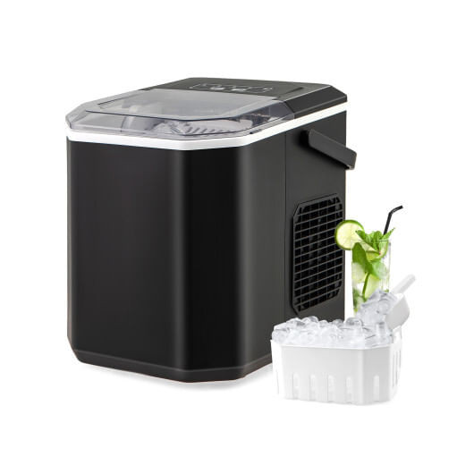 Ice Maker Countertop with Self-Cleaning for Home Kitchen Office Party-Black B593-ES10379US