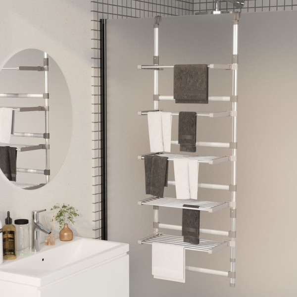 5-Tier Hanging Laundry Drying Rack Aluminum A949-344384