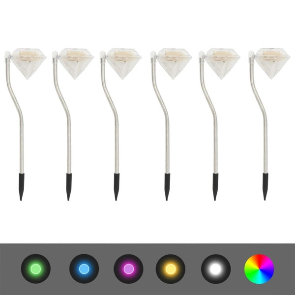 Garden Lamp Set of 6 Silver PP 3.5x3.1x11.6 in Solar A949-315694