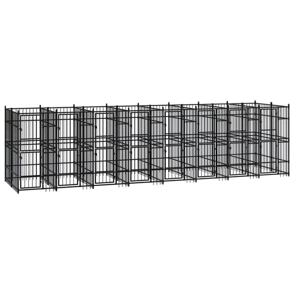 Dog Kennel Black Powder-coated steel Large Durable Dog Kennel A949-3097943