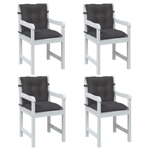 Lowback Chair Cushion Set of 4 Melange Anthracite 100% Polyester A949-4002377