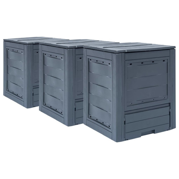 Garden Composter Gray Plastic 23.6 x 23.6 x 28.7 in A949-278920
