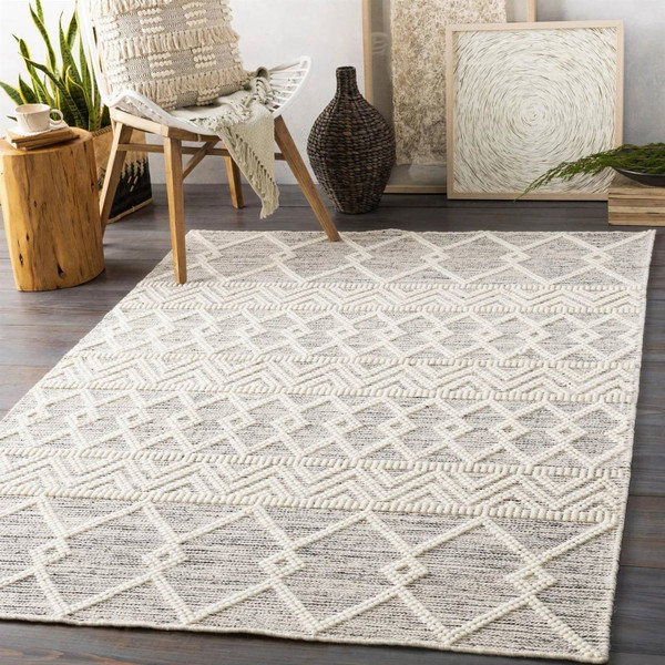 3-ft. x 5-ft. Hand Woven Wool Blend Grey Beige Ivory Persian Style Area Rug Q280-THXFBWR569175436