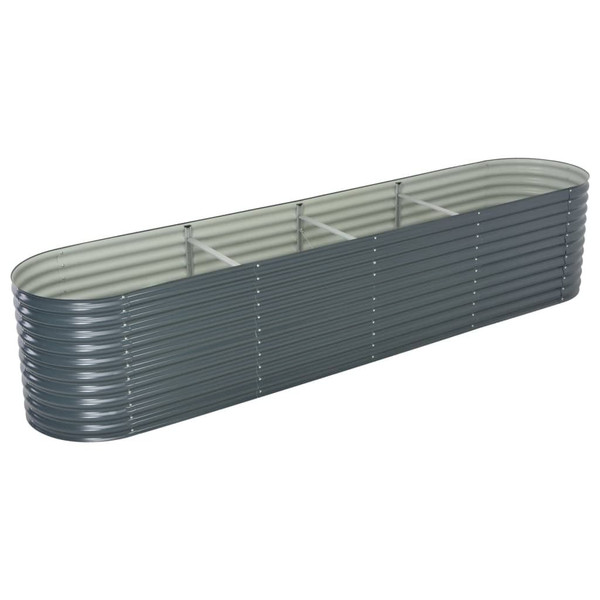 Garden Raised Bed Grey Galvanized Steel 157.5 x 31.5 x 31.9 in A949-45521