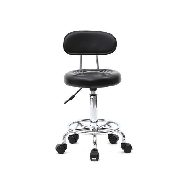 Round Shape Adjustable Salon Stool with Back and Line Black T575-S0671274668