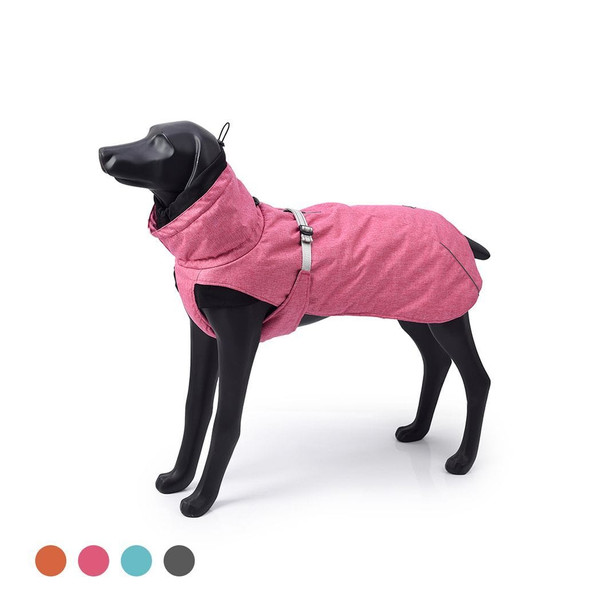 New Style Dog Winter Jacket with Waterproof Warm Polyester Filling Fabric-(pink,size L) T575-S0671286268