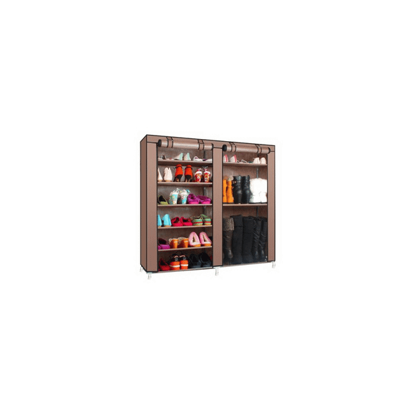 Double Rows 9 Lattices Combination Style Shoe Cabinet Coffee T575-S0671298269