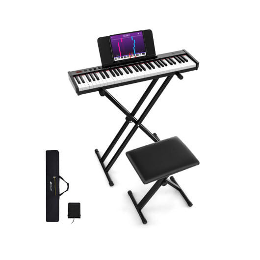 61-Key Portable Electronic Keyboard Piano Complete Digital Piano Set with Stand and Stool B593-MU10106US