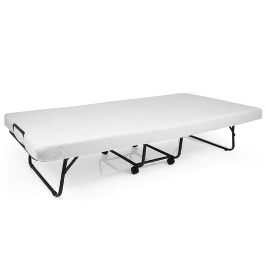 Cot Size Folding Bed Frame with Memory Foam Mattress and Metal Frame D681-HU10964