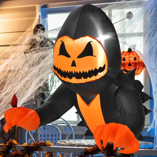 3.3 Feet Halloween Inflatable Pumpkin Head Ghost Broke Out from Window - Color: Orange D681-CM24304US
