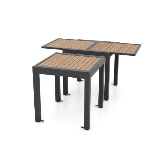 31.5-63 Inches Extendable Patio Table for 4-6 People-Natural - Color: Natural D681-NP11796CF