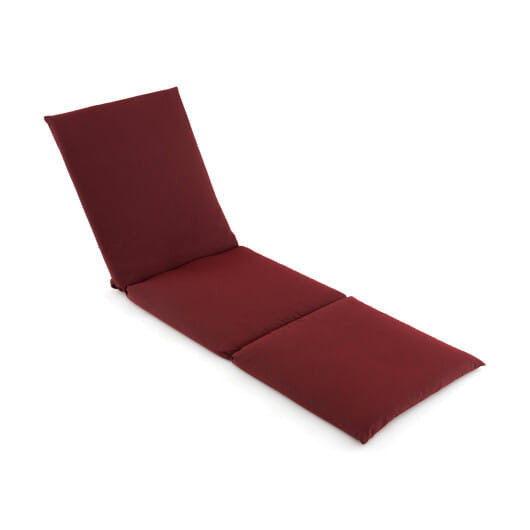 Outdoor Chaise Lounge Cushion Patio Furniture Folding Pad with Fixing Straps-Red - Color: Red D681-NP11525RE-1