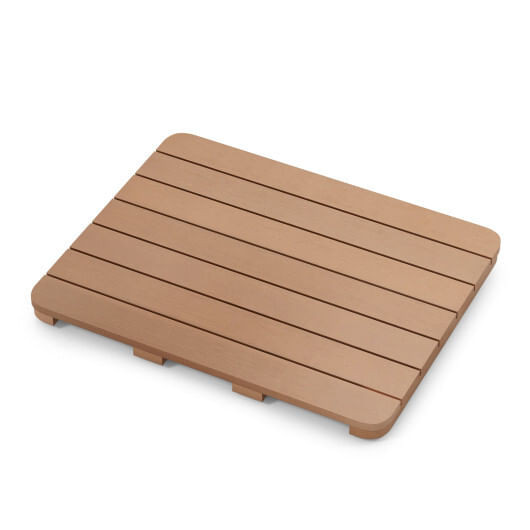 Waterproof HIPS Bath Spa Shower Mat with Non Slip Foot Pads-Brown - Color: Brown D681-BA8031CF