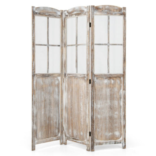 6 Feet Folding Privacy Screen-Coffee - Color: Coffee - Size: 6 ft D681-JV11116CF