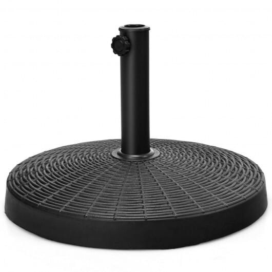 49 LBS Patio Resin Umbrella Base Stand for Outdoor - Color: Black D681-OP70851