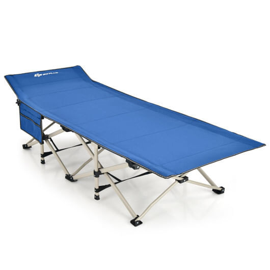 Wide Foldable Camping Cot with Carry Bag-Blue - Color: Blue D681-NP10890BL