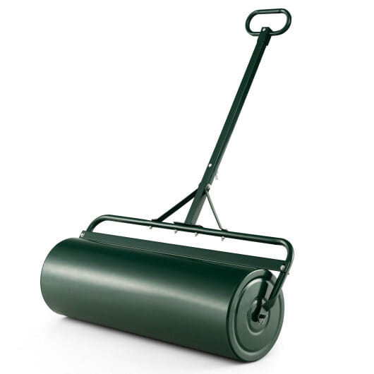 Metal Lawn Roller with Detachable Gripping Handle-Green - Color: Green D681-GT4008GN