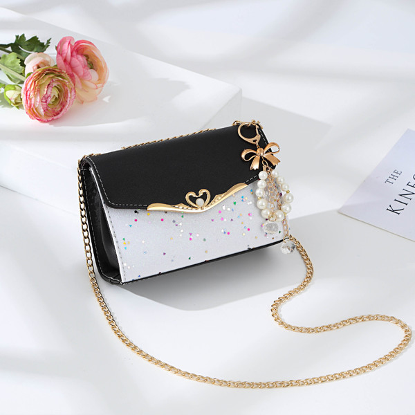 Color: Black, Size: Medium - Messenger Bag Ladies Western Style Shoulder Bag Small Fragrance Chain  Q119-CJNS111597911KP