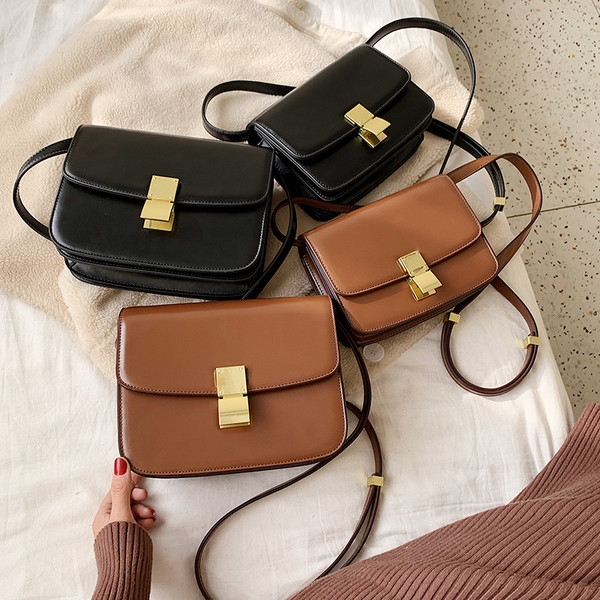 Color: Black, Size: Large - One shoulder messenger small square bag Q119-CJBHNSNS28832-Black-Large
