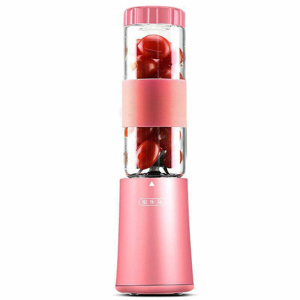 Color: Pink, Style: Without cup - Portable Juicer Electric Fruits Mixer Blender Mini Juicer Q119-CJJJCFCJ02349-Pink-Without cup