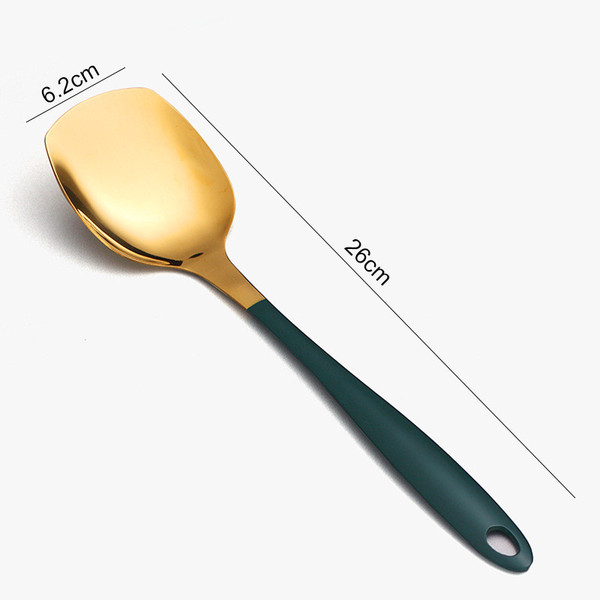 Color: Green - Household Net Red Large Long Handle Public Spoon Q119-CJCJ118145404DW