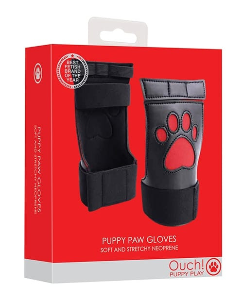 Shots Ouch Puppy Play Paw Cut-Out Gloves - Red X615-SHTOU710RED