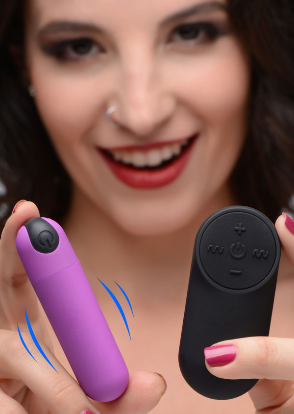 Vibrating Bullet with Remote Control - Purple D496-AG366-Purple