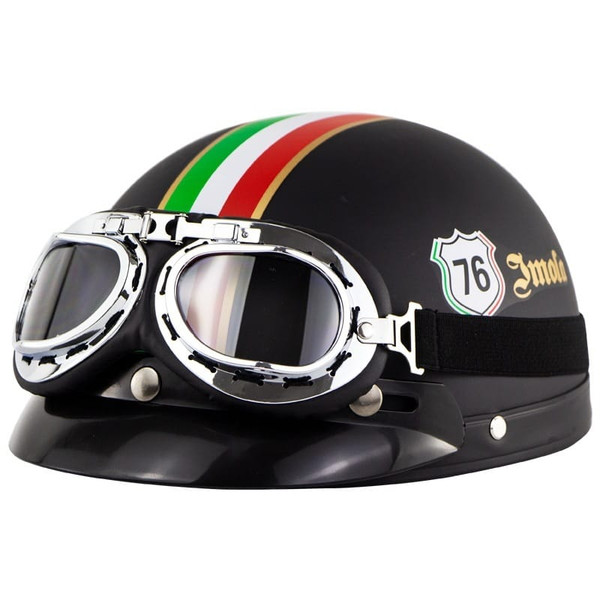 Unisex Cute Motorcycle Helmet Bike Riding Protective Strong Safety Half-face Helmet with Goggles Ma K484-PAU_05JV0SLI