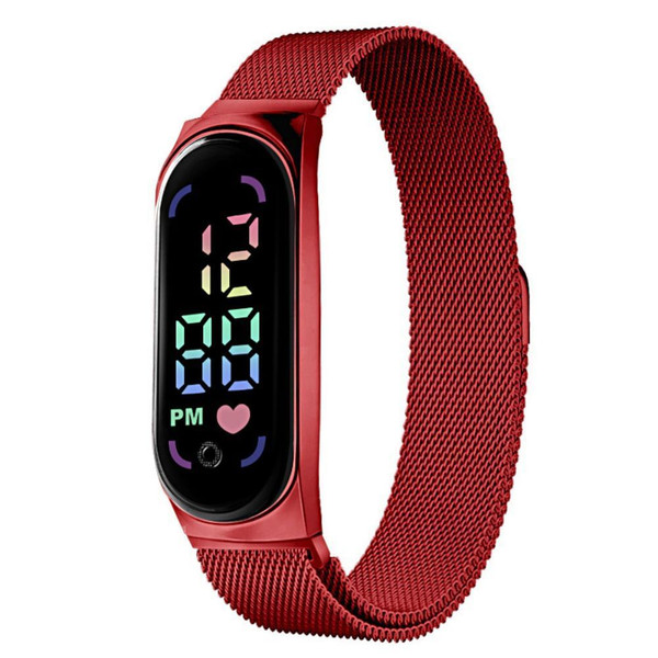 LED Electronic Watch Fashion Touch Screen Waterproof Wristwatch With Magnetic Milanese Band For Men K484-PEL_0QQXAFU3