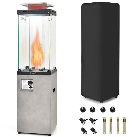 41 000 BTU Propane Patio Heater with Metal Hood-Gray - Color: Gray D681-NP11219US-GR