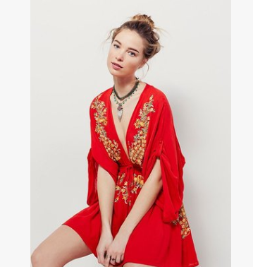 V-neck embroidery dress Q119-CJNSSYLY01721
