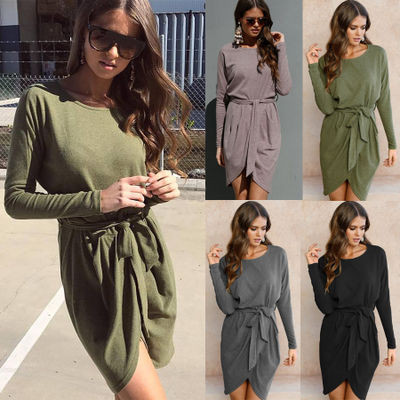Aliexpress eBay Amazon wish explosion of Europe - Autumn irregular loose and long sleeve dress Q119-CJNSSYLY00350