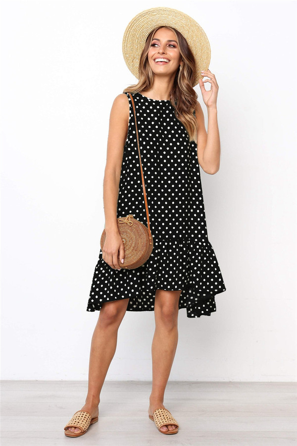 Color: Black A, Size: M - Ruffled sleeveless strapless skirt Q119-CJNSSYLY02156-Black A-M
