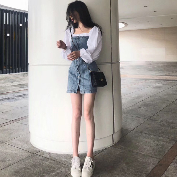 Fake two-piece stitching denim dress Q119-CJNSSYLY02389
