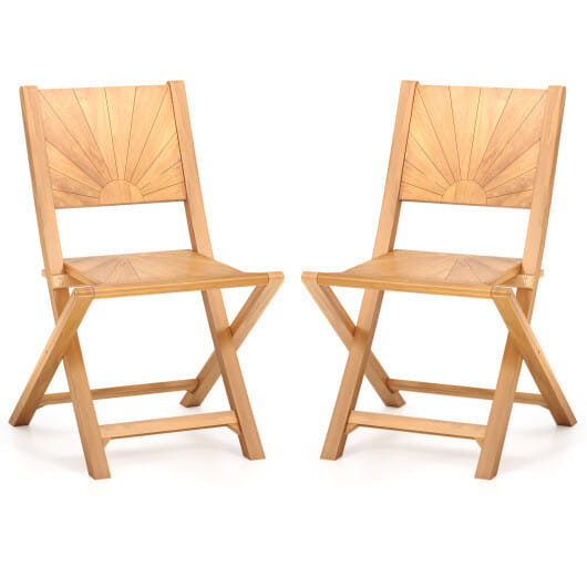 2 Pieces Folding Patio Chairs with Inclined Backrest D681-JV12297