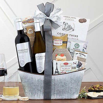 Sterling Vintner's Selection: Gourmet Wine Gift Basket Z954-WC-3527