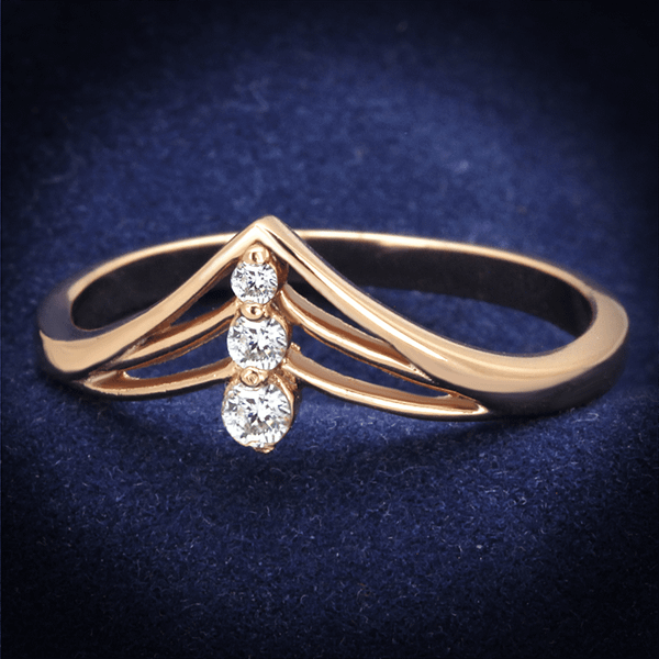 TS283 - Rose Gold 925 Sterling Silver Ring with AAA Grade CZ  in Clear A874-TS283