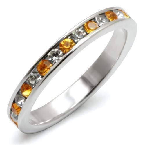 LOAS914 - High-Polished 925 Sterling Silver Ring with Top Grade Crystal  in Topaz A874-LOAS914