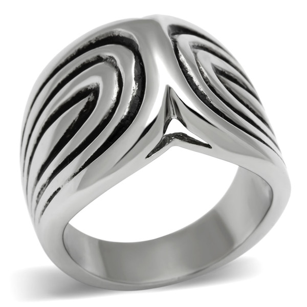 TK521 - High polished (no plating) Stainless Steel Ring with No Stone A874-TK521