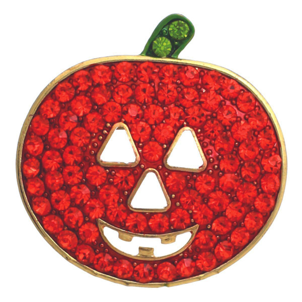 Orange Jack O Lantern Brooch T226-9485463290175