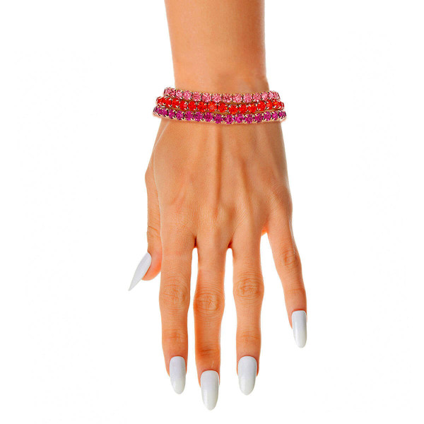 Multi Pink 5mm 3 Strand Bracelets T226-9485751320895
