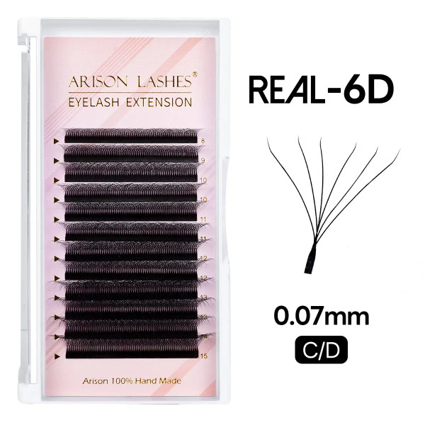 Color: Black & Silver, Curl: D, Thickness: 0.07mm, Length: 11mm - ARISON LASHES W Shape 3/4/5/6D Ey F640-12000035785772456