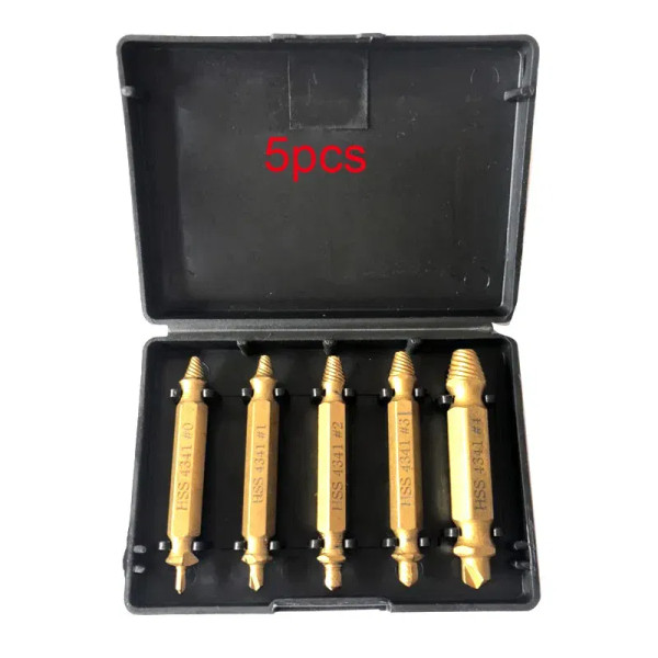 Color: Silver - HSS Extractor Double Head Screw Slide Tooth Removal Screwdriver Screwdriver Bit Bro F640-12000044689122244