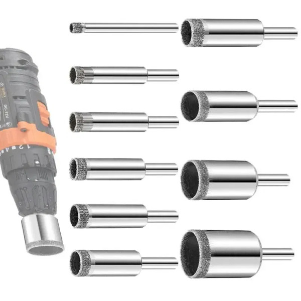 Ships From: CHINA, Color: Red - Diamond Hole Saw 10 Pieces Durable Grinder Hole Saw Diamond Drill B F640-12000037165721329