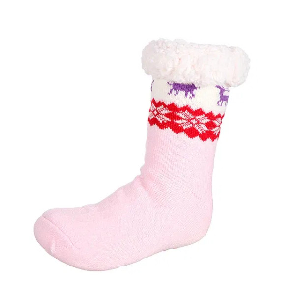 Color: PURPLE, Shoe Size: 38 - Glglgege twist stripes Winter Women Socks Women Non-slip Adult Floor F640-12000020985836636