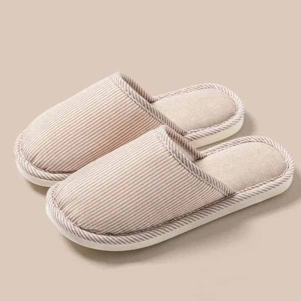 Color: Rust Red, Shoe Size: 13.5 - Linen Slippers Indoor Home Breathable Women Men Slides Linen Cou F640-12000035595400332