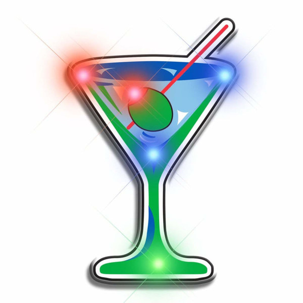 Well Martini Flashing Body Light Lapel Pins A706-3270000