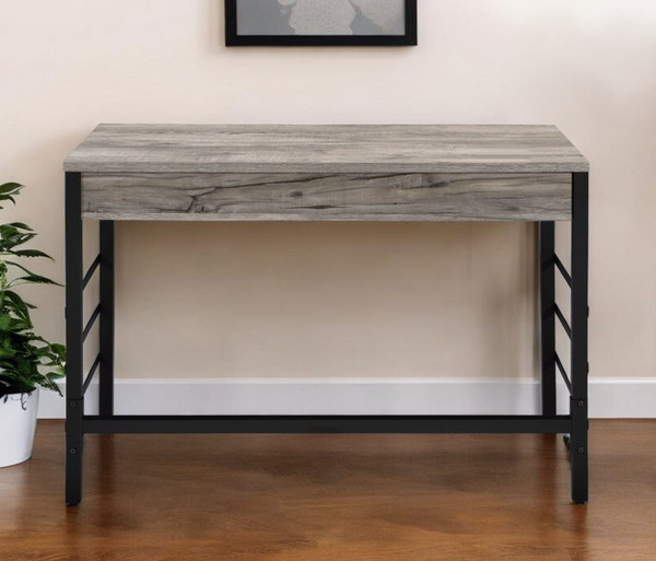 42" Brown and Black Writing Desk With Two Drawers N270-491425