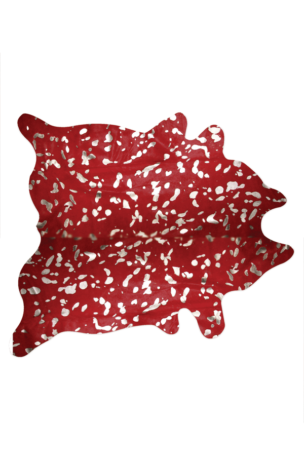 72" X 84" Red And Silver Cowhide - Area Rug N270-317278