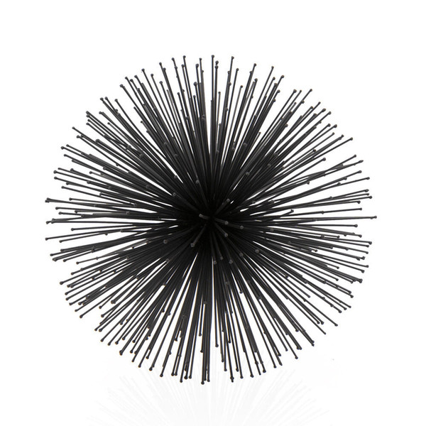 10" Black Iron Decorative Orb Tabletop Sculpture N270-480034